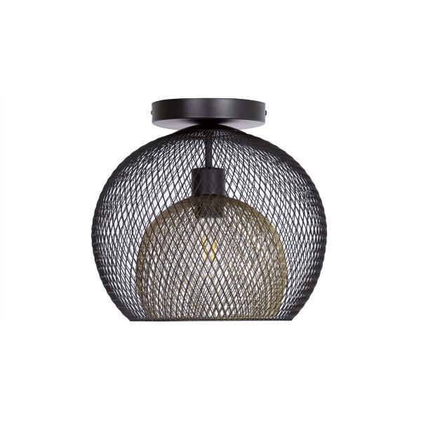 GLOBO Lampen Serie Selina - Deckenlampe schwarzes & goldenes Metall – Durchmesser ca. 30 cm