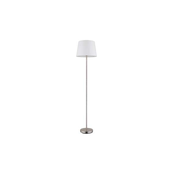 GLOBO Lampen Serie Joris - Stehlampe Nickel & weißer Lampenschirm - Höhe ca. 151 cm
