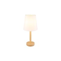 GLOBO Lampen Serie Joris - Tischlampe Kiefer & weißer Lampenschirm - Höhe ca. 45 cm