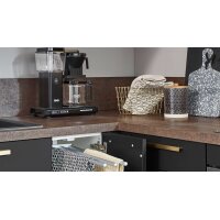 nobilia® Einbauküche Easytouch mit privileg E-Geräte, z. B. Kühlschrank Grafitschwarz & Metal Oxid – Stellfläche ca. 277 x 217 cm