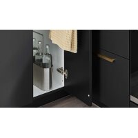 nobilia® Einbauküche Easytouch mit privileg E-Geräte, z. B. Kühlschrank Grafitschwarz & Metal Oxid – Stellfläche ca. 277 x 217 cm