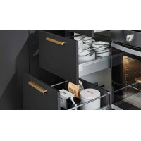 nobilia® Einbauküche Easytouch mit privileg E-Geräte, z. B. Kühlschrank Grafitschwarz & Metal Oxid – Stellfläche ca. 277 x 217 cm