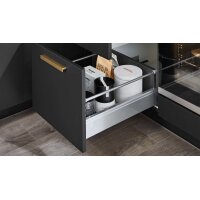 nobilia® Einbauküche Easytouch mit privileg E-Geräte, z. B. Kühlschrank Grafitschwarz & Metal Oxid – Stellfläche ca. 277 x 217 cm