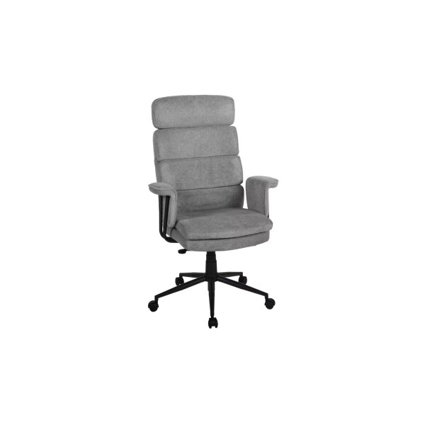 Chefsessel Junis grauer Webstoff 144 & schwarzes Drehkreuz