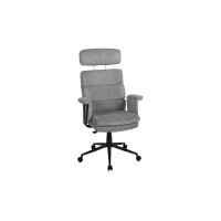 Chefsessel Junis grauer Webstoff 144 & schwarzes...