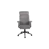 Chefsessel Junis grauer Webstoff 144 & schwarzes Drehkreuz