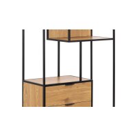 Regal Seaford im Industrielook Wildeiche & Schwarz – ca. 77 x 185 cm