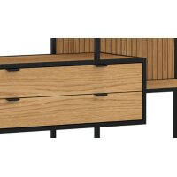 Regal Seaford im Industrielook Wildeiche & Schwarz - ca. 114 x 78 cm