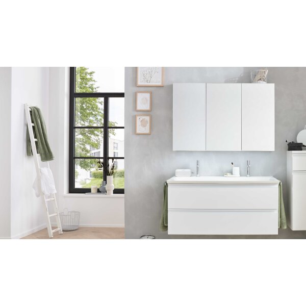 Interliving Bad Serie 3702 - Badmöbel-Set 7793 Edelweiß - dreiteilig