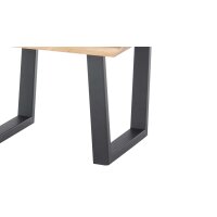Couchtisch Asola Eiche & schwarzes Metall - ca. 70 x 70 cm