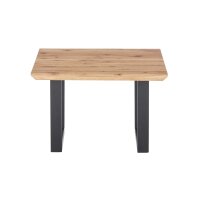 Couchtisch Asola Eiche & schwarzes Metall - ca. 70 x 70 cm