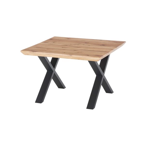 Couchtisch Asola Eiche & schwarzes Metall - ca. 70 x 70 cm