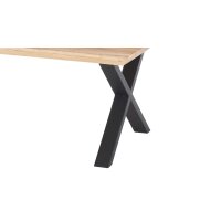 Couchtisch Asola Eiche & schwarzes Metall - ca. 70 x 70 cm