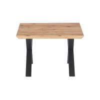 Couchtisch Asola Eiche & schwarzes Metall - ca. 70 x 70 cm