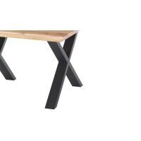 Couchtisch Asola Eiche & schwarzes Metall - ca. 70 x 70 cm