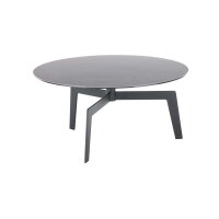 Couchtisch Buena Vista anthrazitfarbene Keramik, Glas & Metall - Durchmesser ca. 80 cm