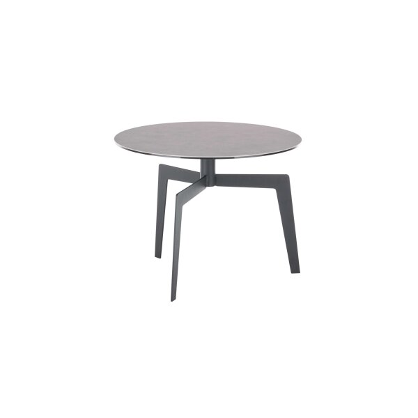 Beistelltisch Buena Vista graue Keramik, Glas & Metall - Durchmesser ca. 60 cm
