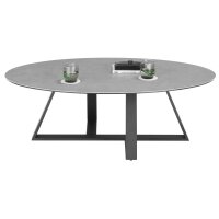 Couchtisch Elbing graue Keramik, Glas & Metall -...
