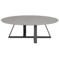 Couchtisch Elbing graue Keramik, Glas & Metall - Länge ca. 120 cm