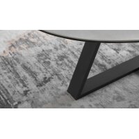 Couchtisch Elbing graue Keramik, Glas & Metall - Länge ca. 120 cm