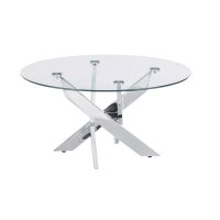 Kopenhagen Couchtisch Klarglas & Chrom - Durchmesser ca. 80 cm