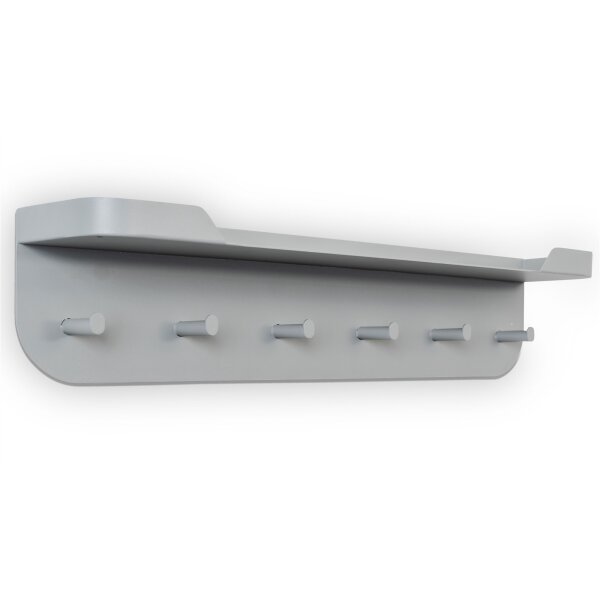Wandgarderobe Jil 1 Grau – sechs Haken, Länge ca. 70 cm