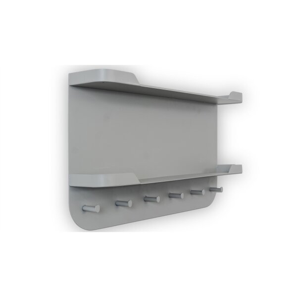 Wandgarderobe Jil 2 Grau – sechs Haken, Länge ca. 70 cm