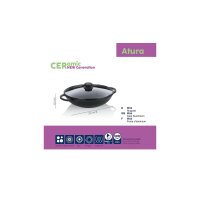 Wok Atura Schwarz & Glas - Durchmesser ca. 32 cm