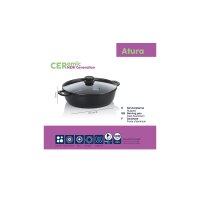 Servierpfanne Atura Schwarz & Glas - Durchmesser ca. 32 cm