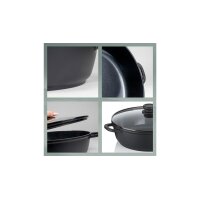 Servierpfanne Atura Schwarz & Glas - Durchmesser ca. 32 cm