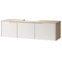 Interliving Bad Serie 3720 - Badmöbel-Set Basis sandfarbenes Lacklaminat & Eiche Como - Länge ca. 137 cm