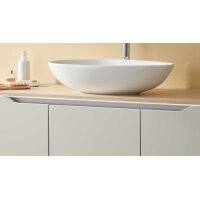 Interliving Bad Serie 3720 - Badmöbel-Set Basis sandfarbenes Lacklaminat & Eiche Como - Länge ca. 137 cm