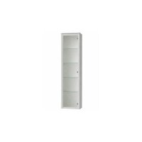 Interliving Bad Serie 3720 - Midischrank sandfarbenes Lacklaminat & Milchglas - eine Tür