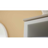 Interliving Bad Serie 3720 - Midischrank sandfarbenes Lacklaminat & Milchglas - eine Tür
