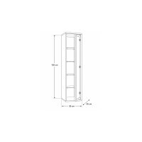 Interliving Bad Serie 3720 - Midischrank sandfarbenes Lacklaminat & Milchglas - eine Tür