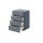 Interliving Boxspringbett Serie 1402 – Nachtkommode stahlfarbene Mikrofaser Nele – vier Schubladen