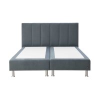 Interliving Boxspringbett Serie 1402 – Boxspringbett stahlfarbene Mikrofaser Nele - Liegefläche ca. 180 x 200 cm