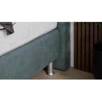 Interliving Boxspringbett Serie 1402 – Boxspringbett stahlfarbene Mikrofaser Nele - Liegefläche ca. 180 x 200 cm
