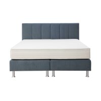 Interliving Boxspringbett Serie 1402 – Boxspringbett stahlfarbene Mikrofaser Nele - Liegefläche ca. 180 x 200 cm