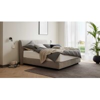 Interliving Boxspringbett Serie 1401 silberfarbener Bezug...