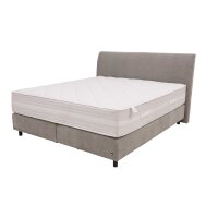Interliving Boxspringbett Serie 1401 silberfarbener Bezug Rob 533006 – Liegefläche ca. 180 x 200 cm