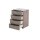 Interliving Boxspringbett Serie 1401 – Nachtkommode silberfarbener Stoffbezug Rob 533006 – vier Schubladen