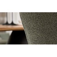 Interliving Esszimmer Serie 5121 – Armlehnstuhl mit Drehfunktion thymianfarbener Bouclé Alpine & schwarzes Metall