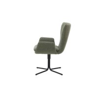 Interliving Esszimmer Serie 5121 – Armlehnstuhl mit Drehfunktion thymianfarbener Bouclé Alpine & schwarzes Metall