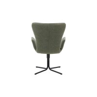 Interliving Esszimmer Serie 5121 – Armlehnstuhl mit Drehfunktion thymianfarbener Bouclé Alpine & schwarzes Metall