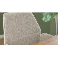 Interliving Esszimmer Serie 5102 – Armlehnstuhl mit Drehfunktion leinenfarbener Jacquard Lodge L07 & schwarzes Eisen