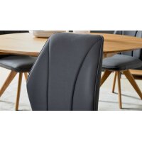 Interliving Esszimmer Serie 5102 – Polsterstuhl graphitfarbene Mikrofaser Atlantis & Wildeiche