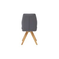 Interliving Esszimmer Serie 5102 – Polsterstuhl graphitfarbene Mikrofaser Atlantis & Wildeiche