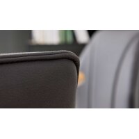 Interliving Esszimmer Serie 5102 – Polsterstuhl graphitfarbene Mikrofaser Atlantis & Wildeiche