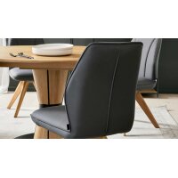 Interliving Esszimmer Serie 5102 – Polsterstuhl graphitfarbene Mikrofaser Atlantis & Wildeiche